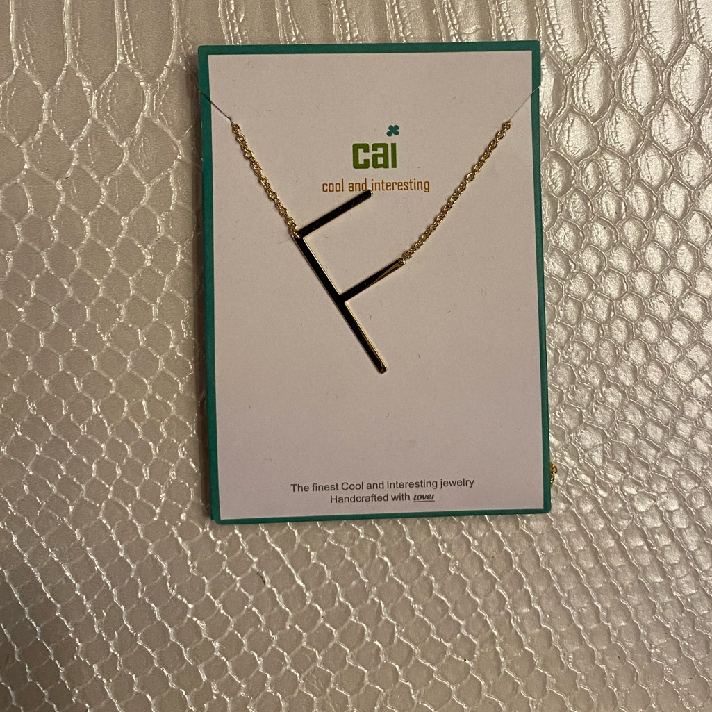Gold F Initial Necklace
